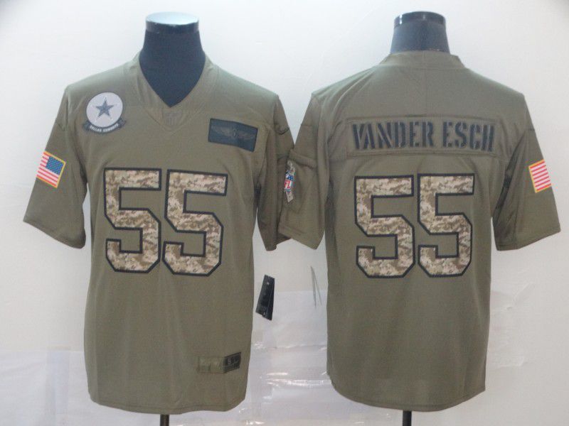 Men Dallas cowboys #55 Vander esch Nike 2019 Olive Camo Salute to Service Limited NFL Jerseys